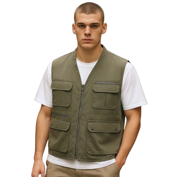 Vintage 90s LL Bean Utility Vest Mens XXL Outdoor Fishing Safari Pockets Canvas - Picture 1 of 7